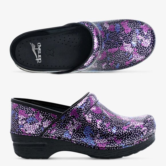 NEW DANSKO Patent Leather Professional Dotty Abstract Clogs  for women 462mn - Picture 1 of 12
